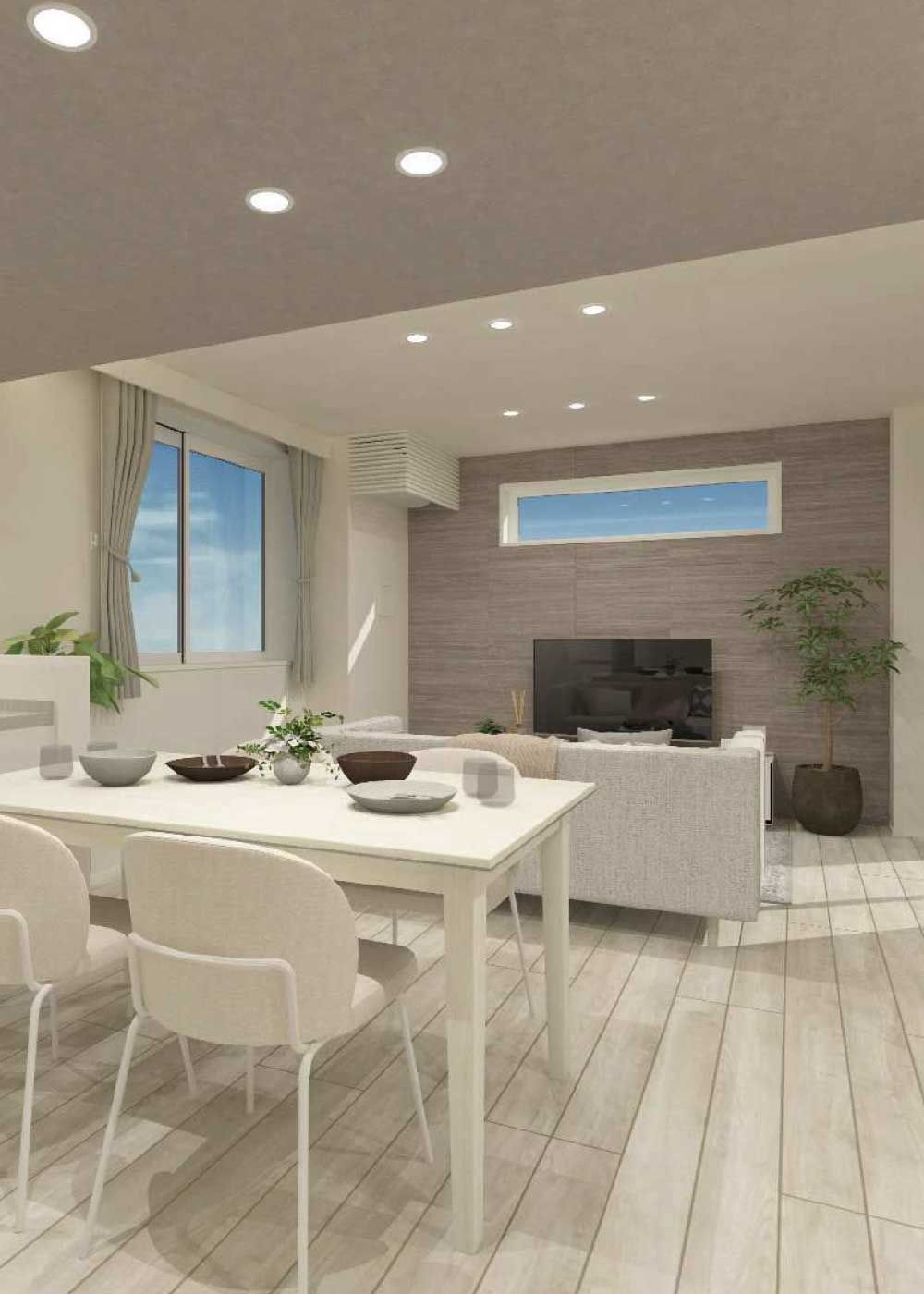 401号室 Living Dining Kitchen 完成予想パース