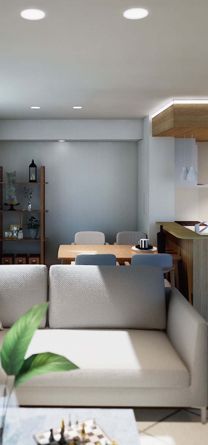 101号室 Lvong Dining Kitchen 完成予想パース