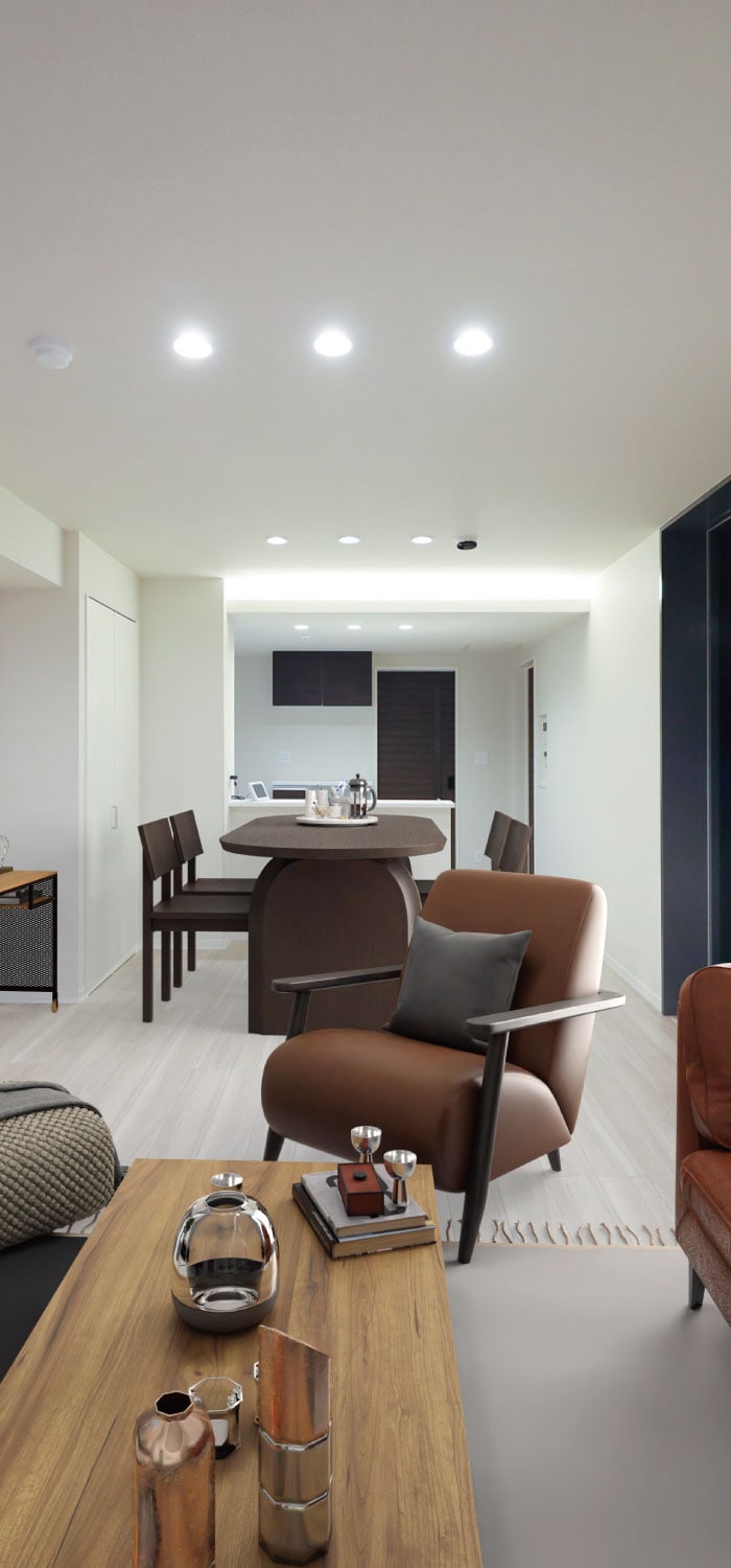 101号室 Living Dinig Kitchen ※家具・調度品はCG合成です。