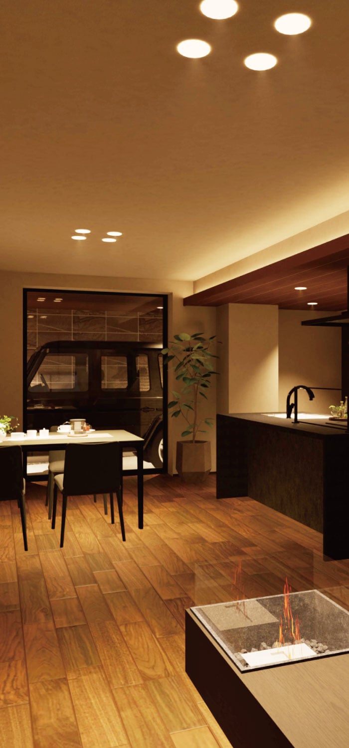 Atype Living Dining Kitchen 完成予想パース