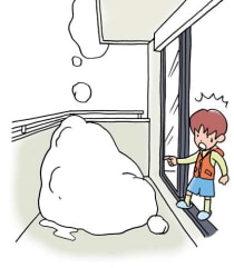 バルコニーに雪をためないようにしましょう